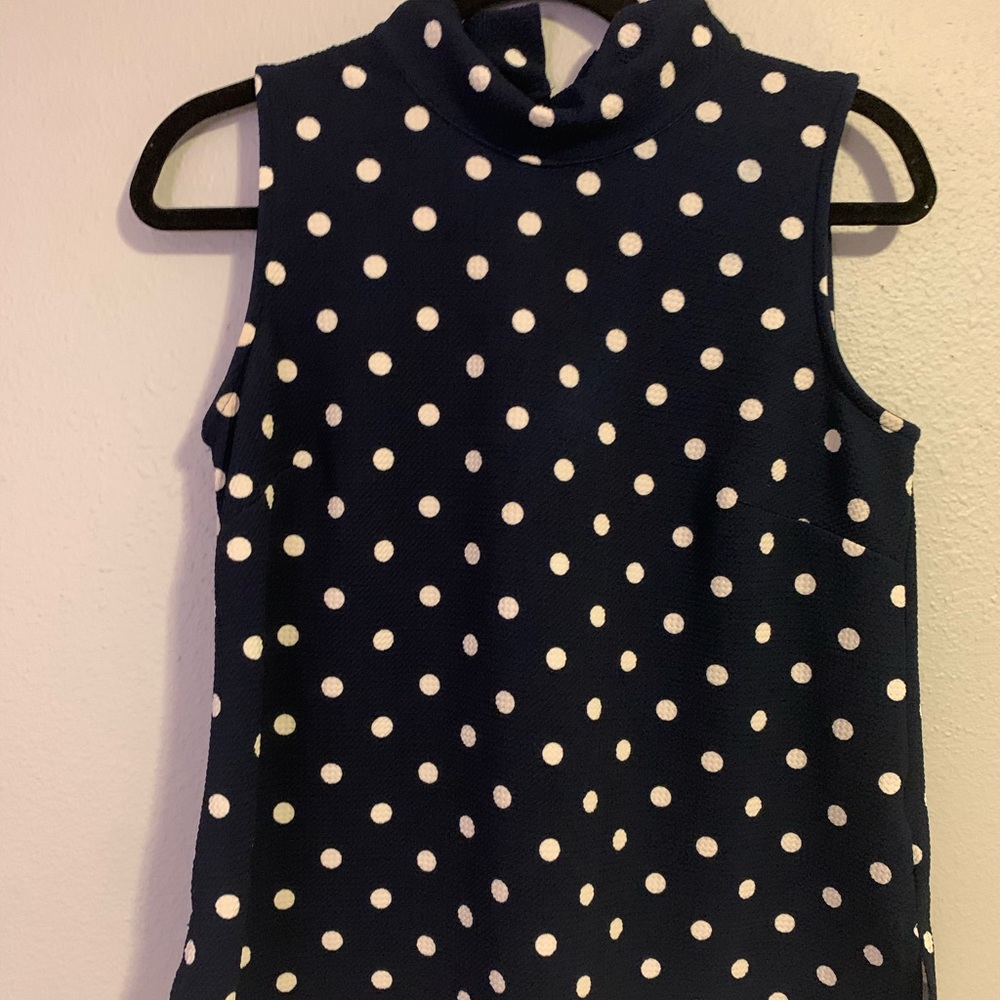 Bobeau mock neck tank top navy blue